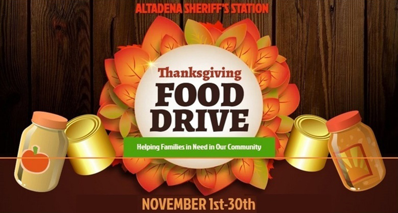 In Altadena, Rotary and Sheriff’s Station Join to Host a Holiday Food Drive